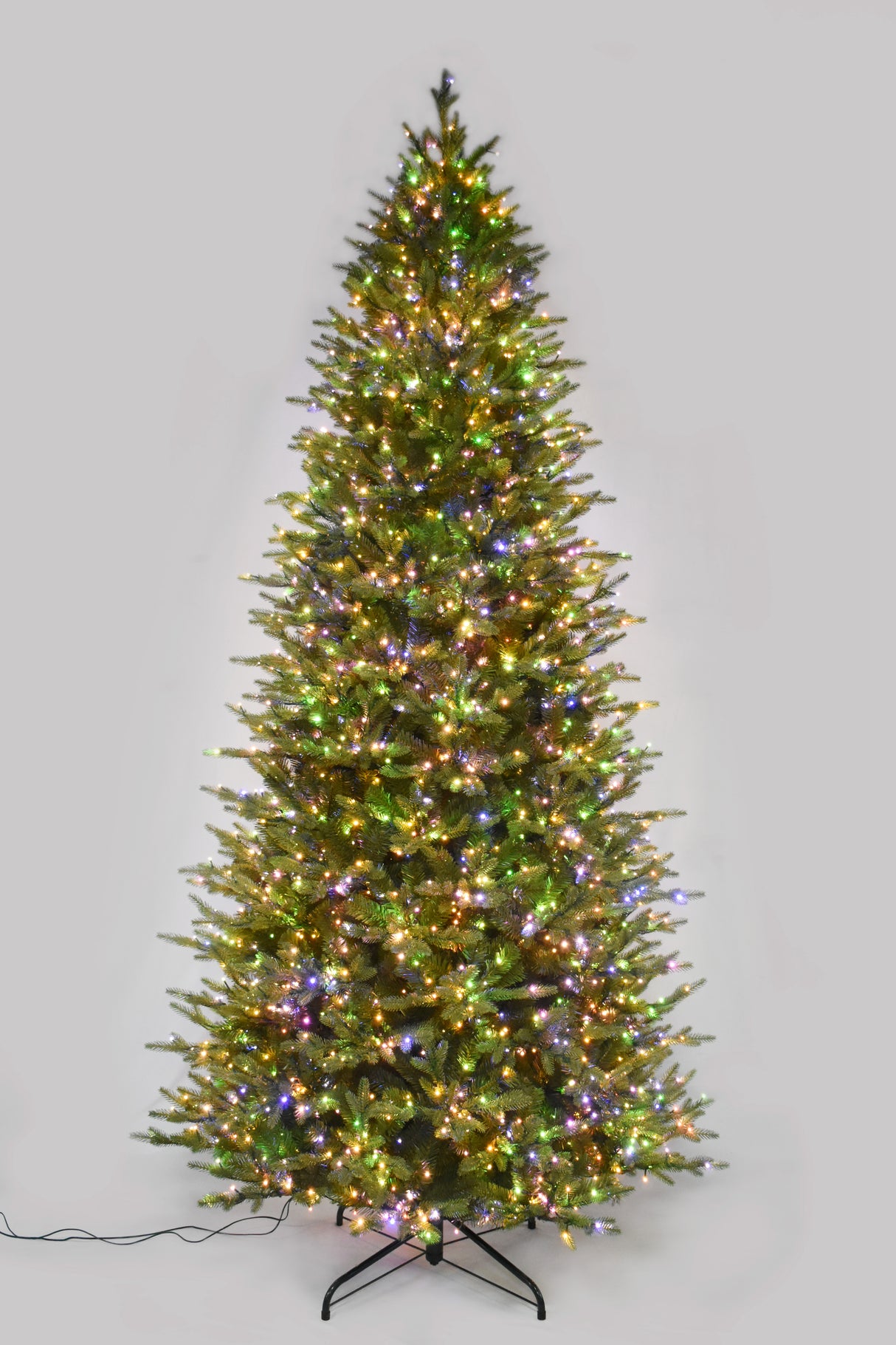 Artificial tree pre-lit with Color-Changing Starry LED lights.