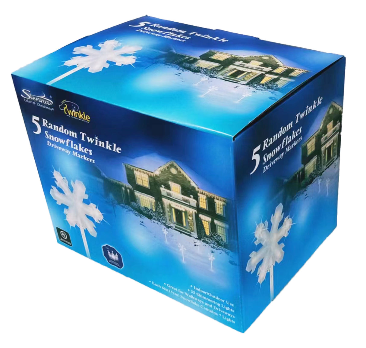 Set of 5 Frosted Snowflake Christmas Pathway Markers