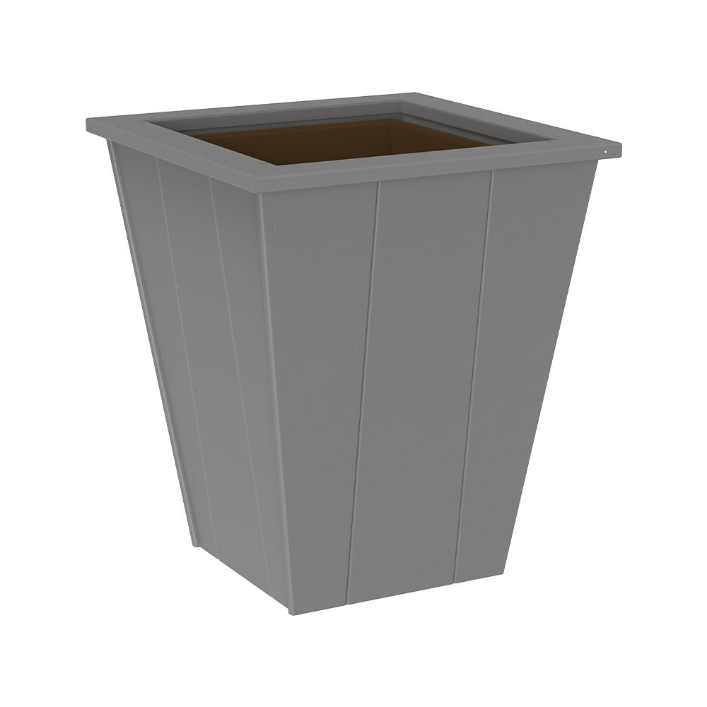 This is the Slate colored planter on a white background.