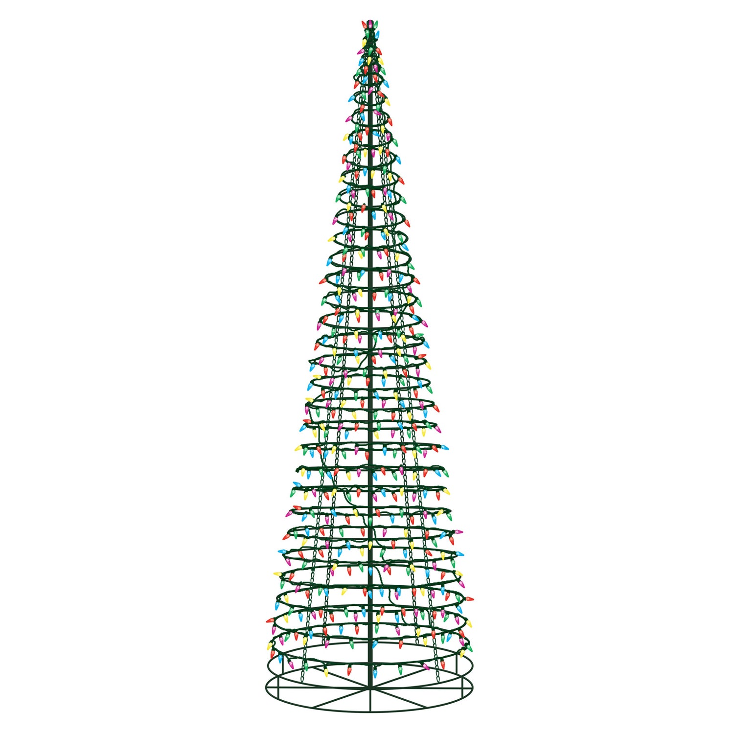 Wire Cone Tree Outdoor Decoration with Multi Twinkling C5 LED Lights