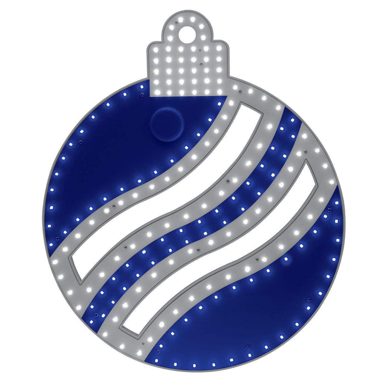 This image shows the Blue and Pure White colored LED ornament decoration on a white background.