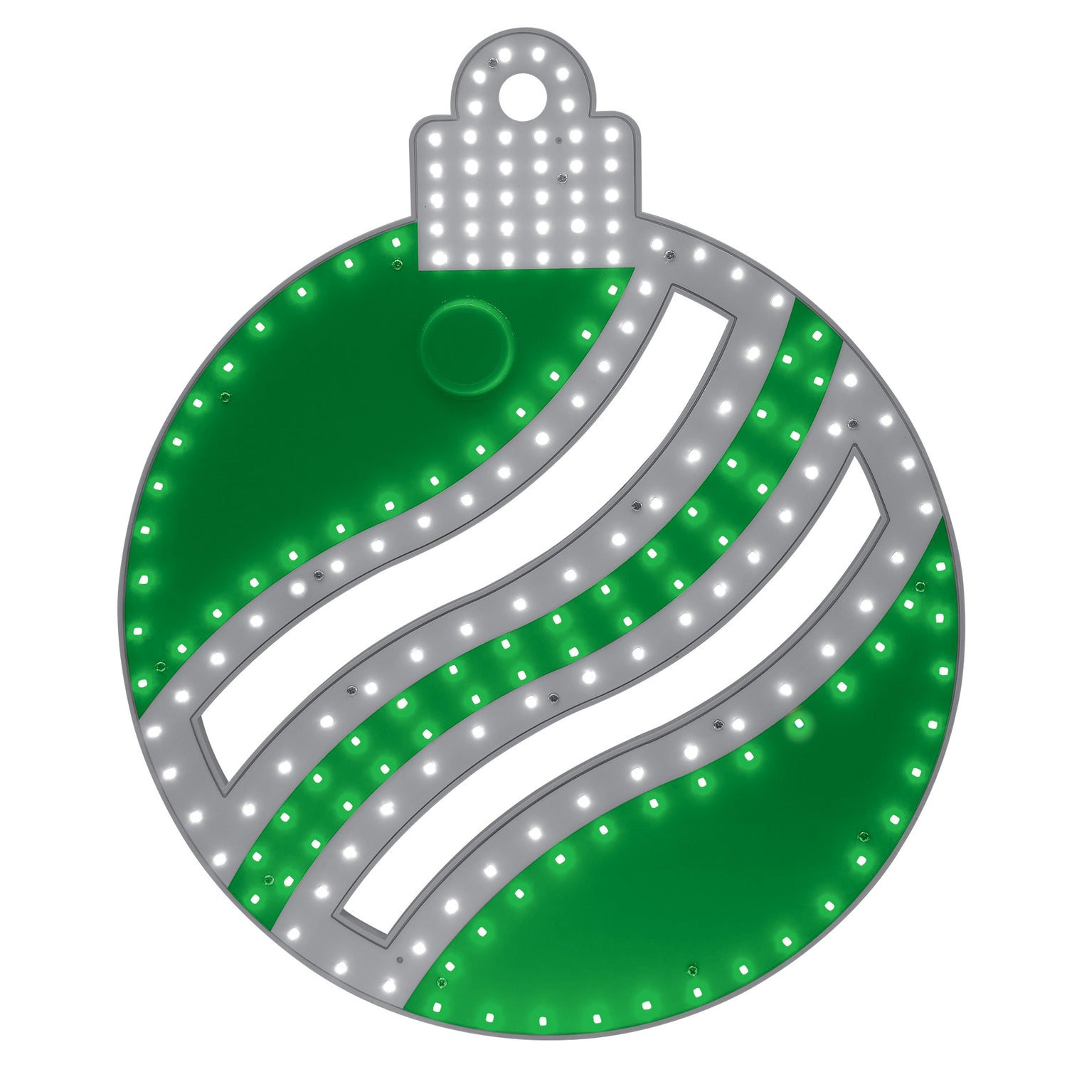 This image shows the Green and Pure White colored LED ornament decoration on a white background.