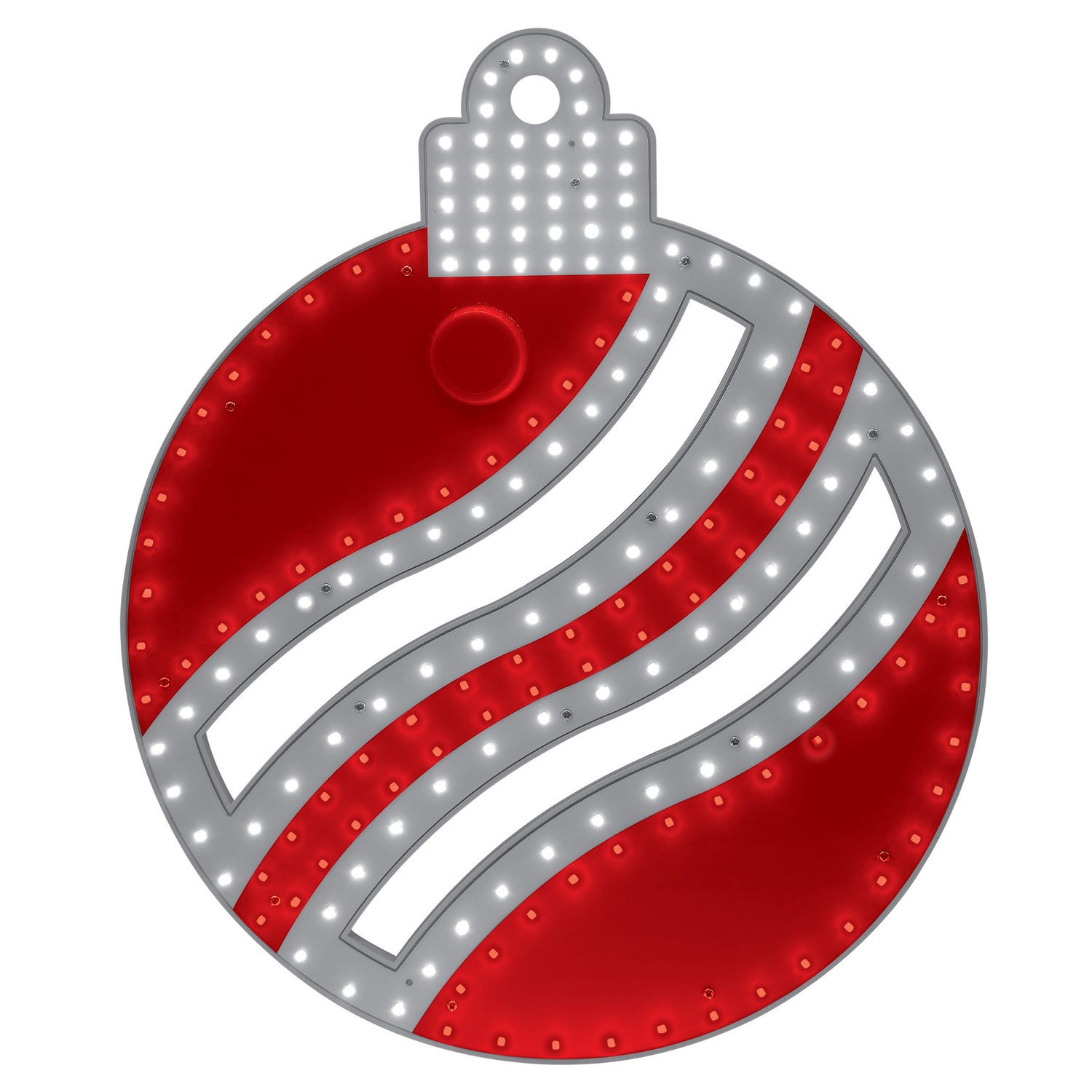 This image shows the Red and Pure White colored LED ornament decoration on a white background.