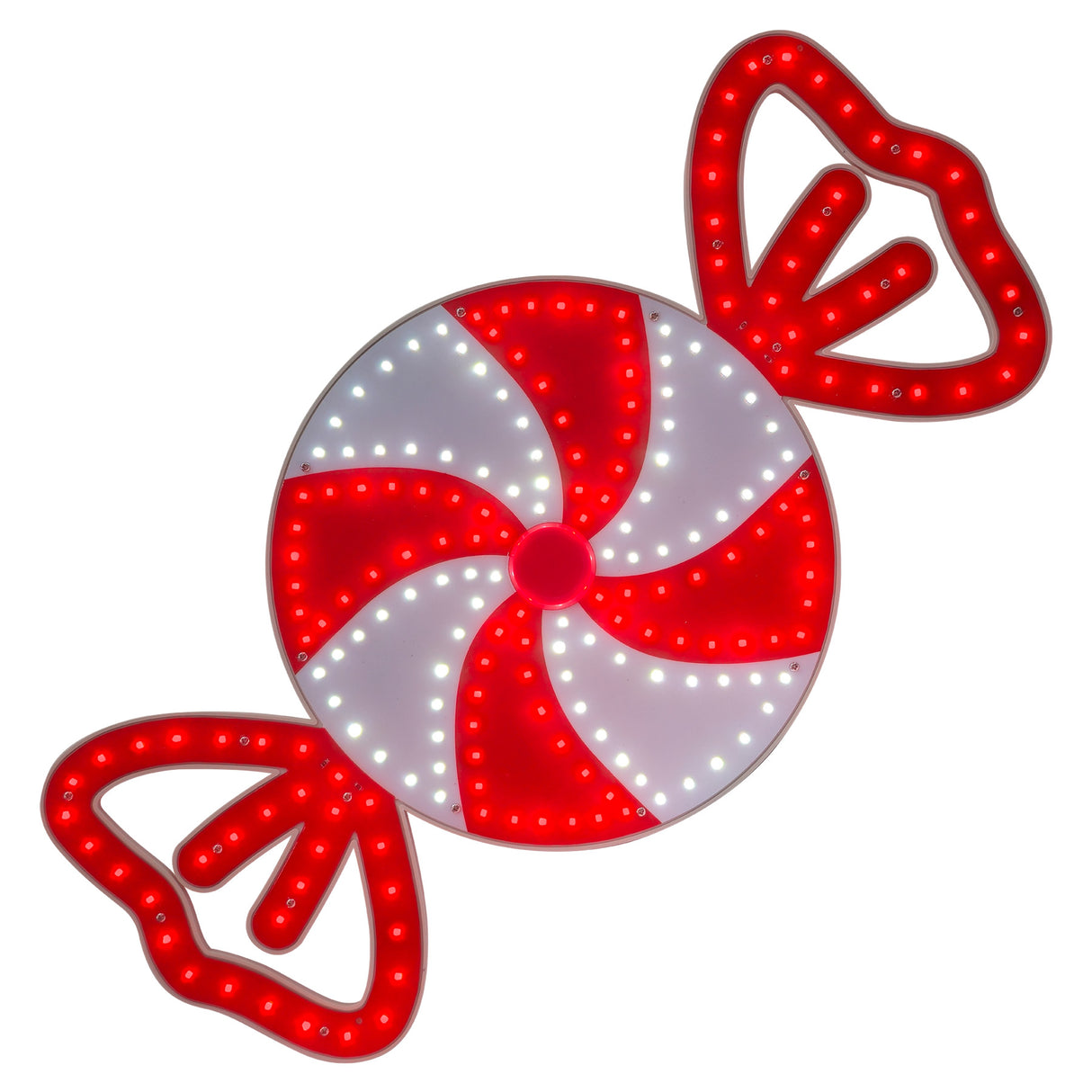 This image shows the LED peppermint candy twist decoration on a white background.