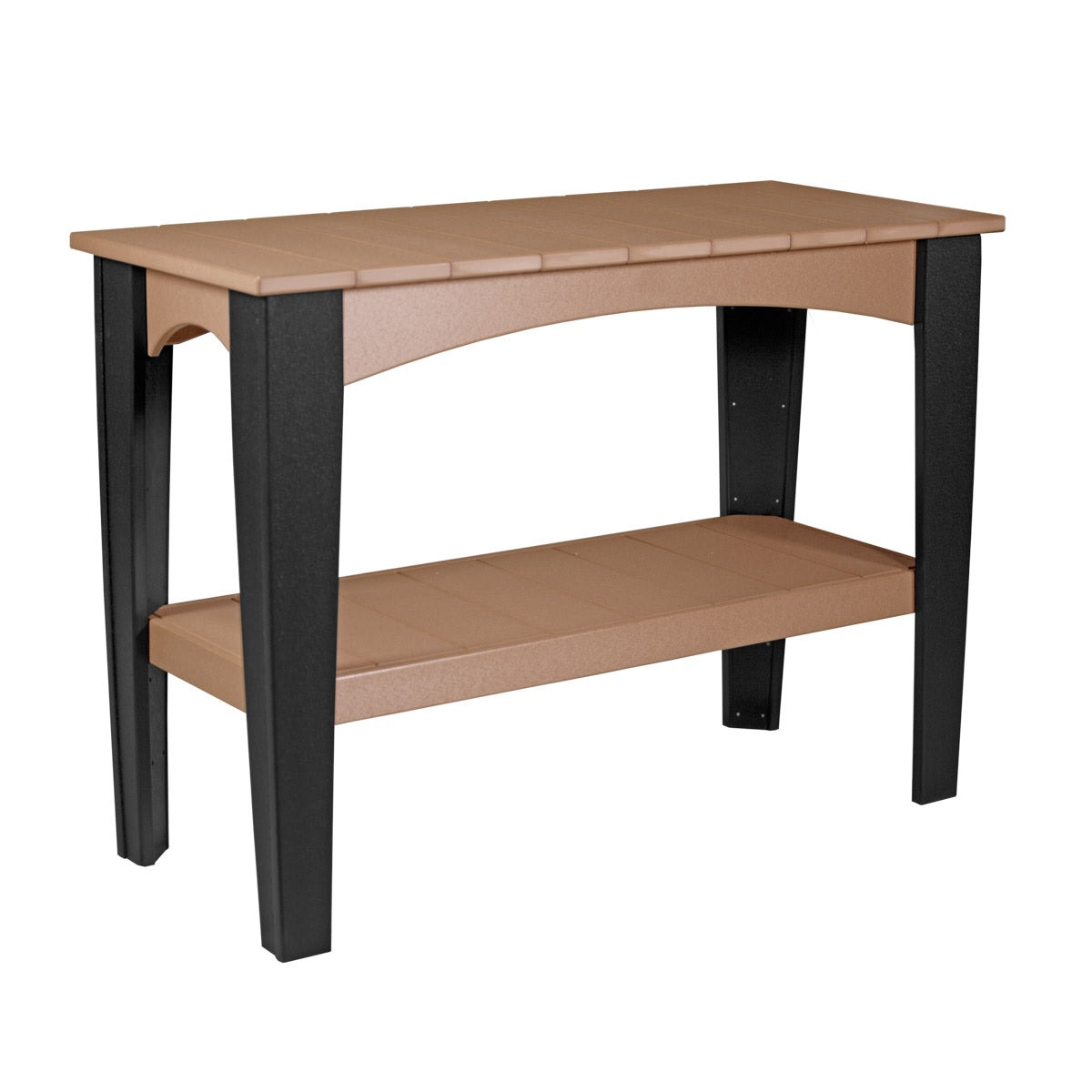 This is the Cedar and Black colored Island Buffet Table on a white background.