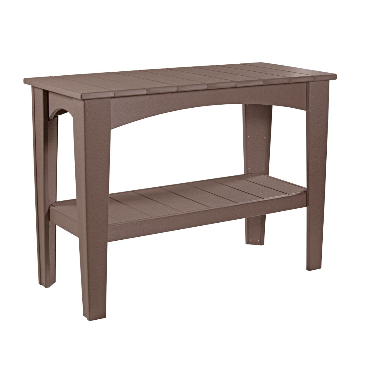 This is the Chestnut Brown colored Island Buffet Table on a white background.