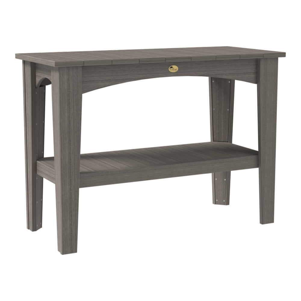 This is the Coastal Gray colored Island Buffet Table on a white background.