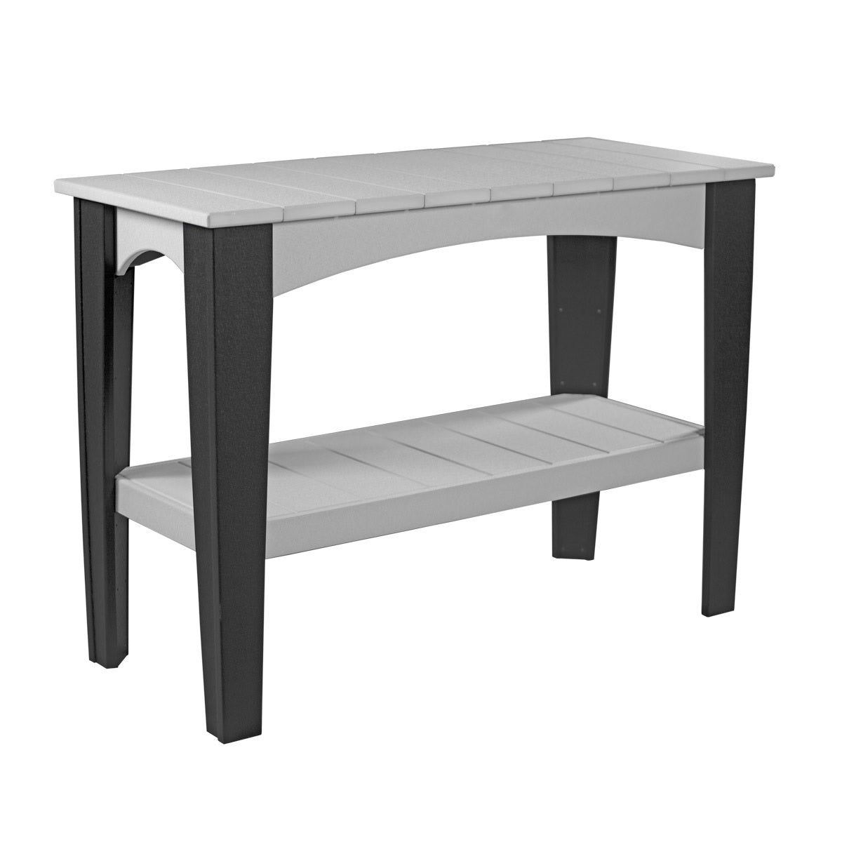 This is the Dove Gray and Black colored Island Buffet Table on a white background.