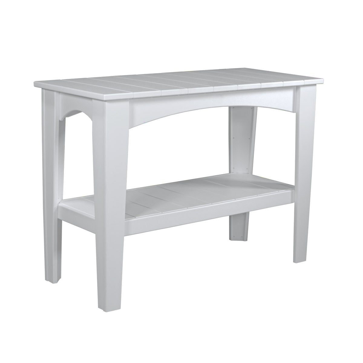 This is the White colored Island Buffet Table on a white background.