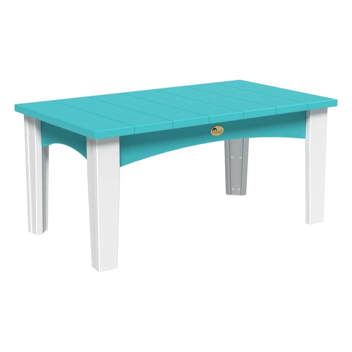 This is the Aruba Blue and White colored coffee table on a white background.