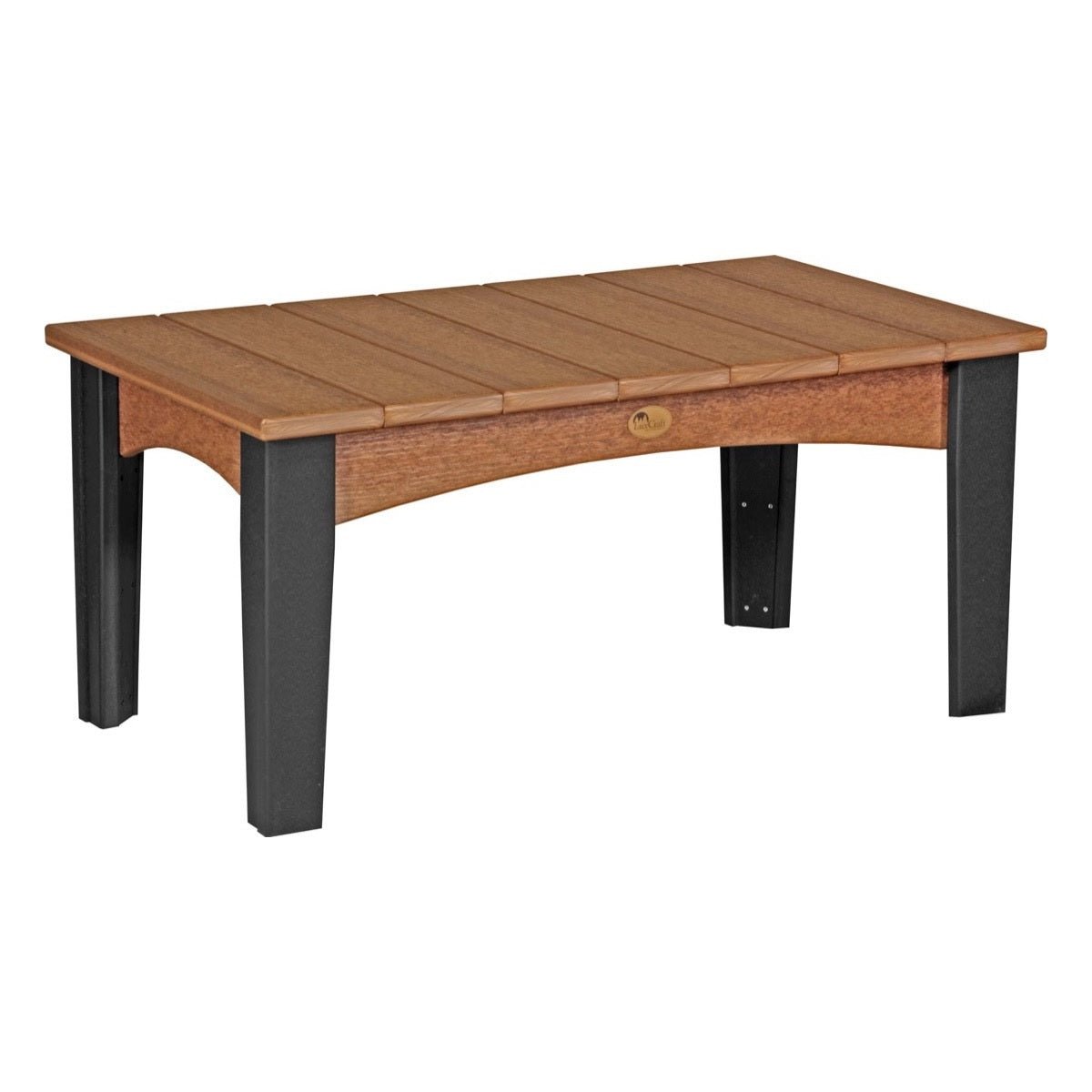 This is the Antique Mahogany and Black colored coffee table on a white background.