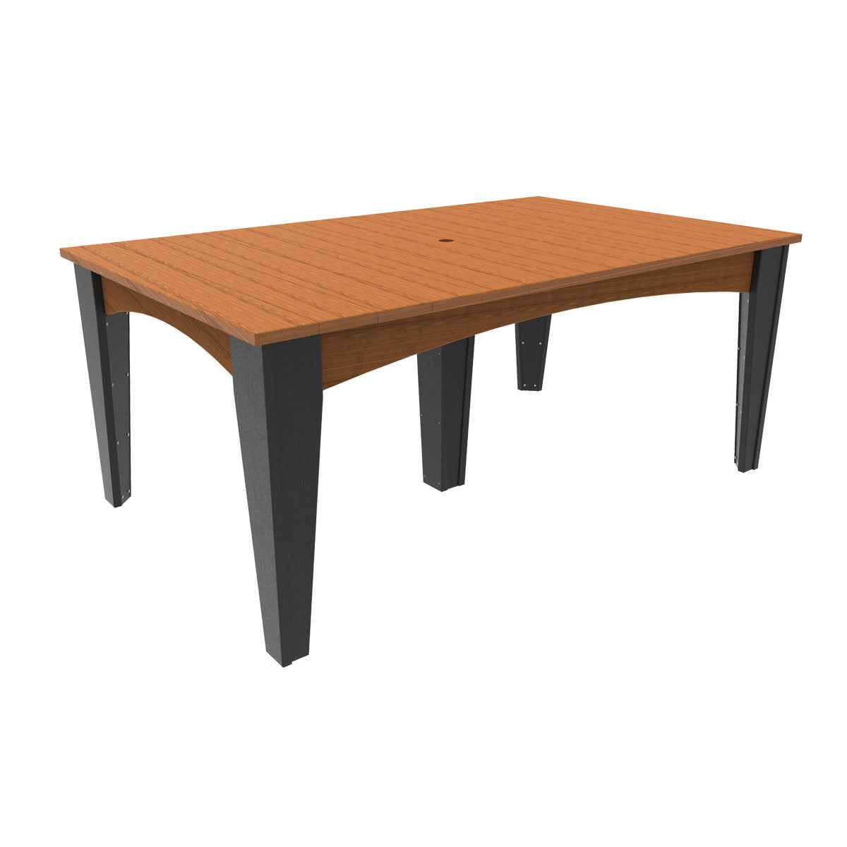 This is the Antique Mahogany and Black colored rectangular dining table on a white background.
