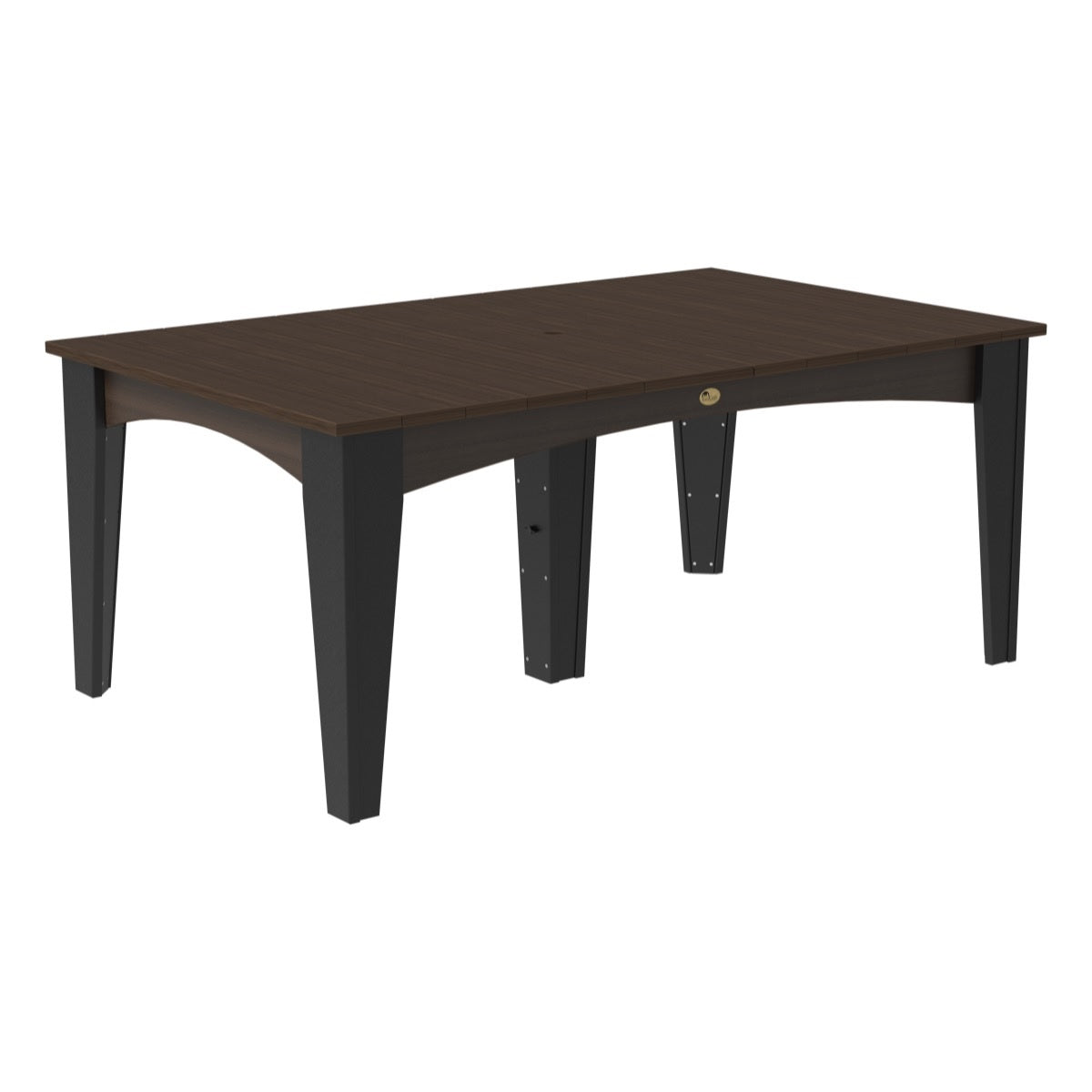 This is the Brazilian Walnut and Black colored rectangular dining table on a white background.