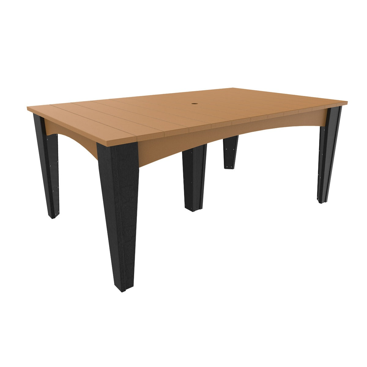 This is the Cedar and Black colored rectangular dining table on a white background.