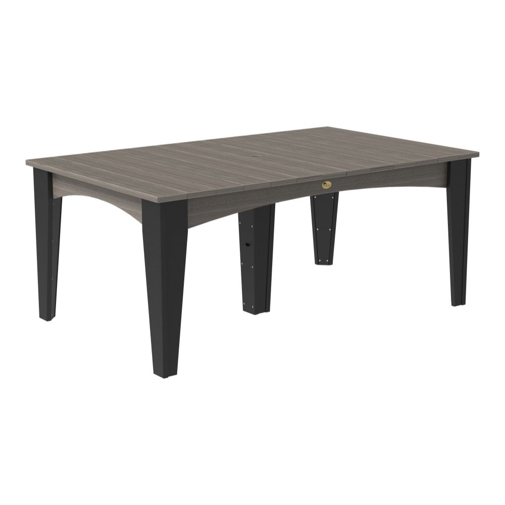 This is the Coastal Gray and Black colored rectangular dining table on a white background.