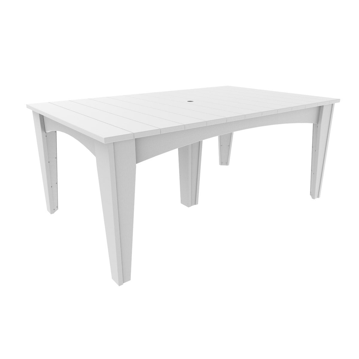 This is the White colored rectangular dining table on a white background.