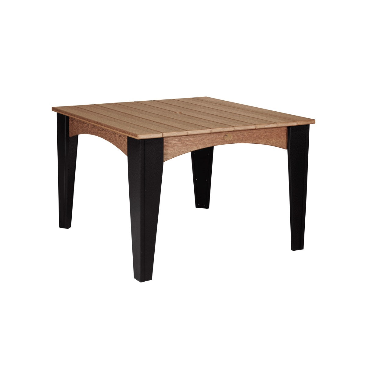 This is the Antique Mahogany and Black colored square dining table on a white background.