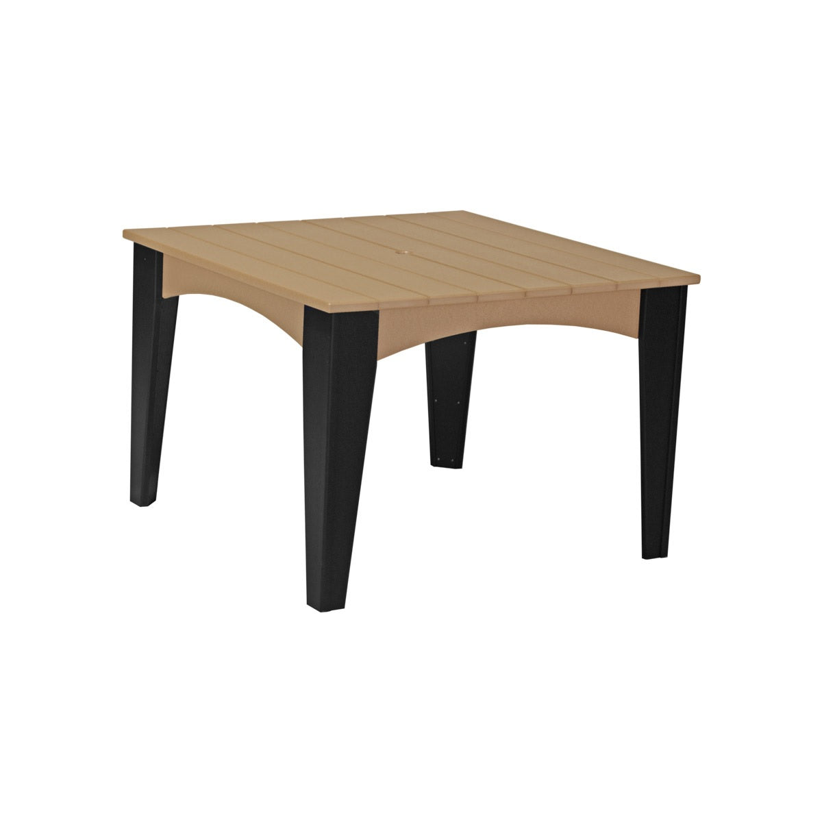 This is the Cedar and Black colored square dining table on a white background.