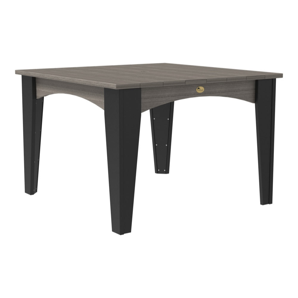This is the Coastal Gray and Black colored square dining table on a white background.
