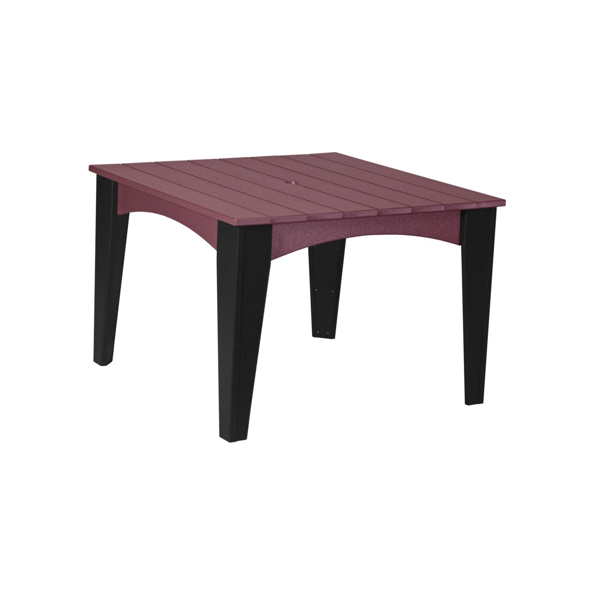 This is the Cherrywood and Black colored square dining table on a white background.