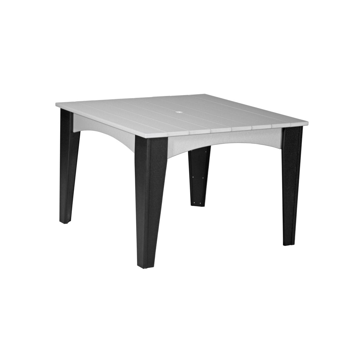 This is the Dove Gray and Black colored square dining table on a white background.