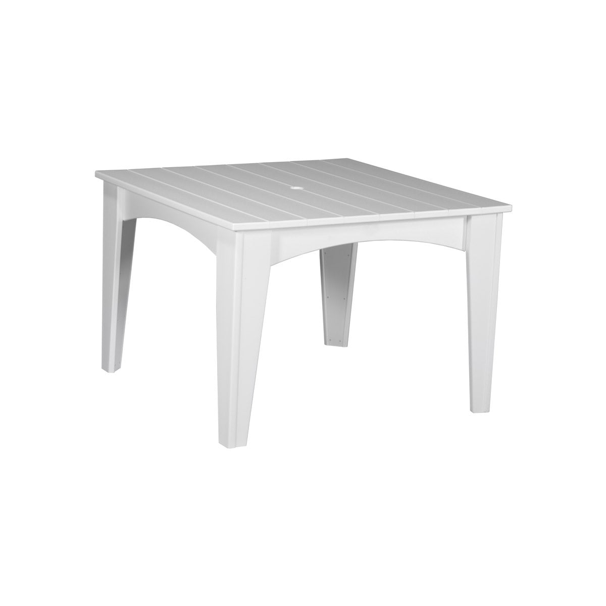 This is the White colored square dining table on a white background.