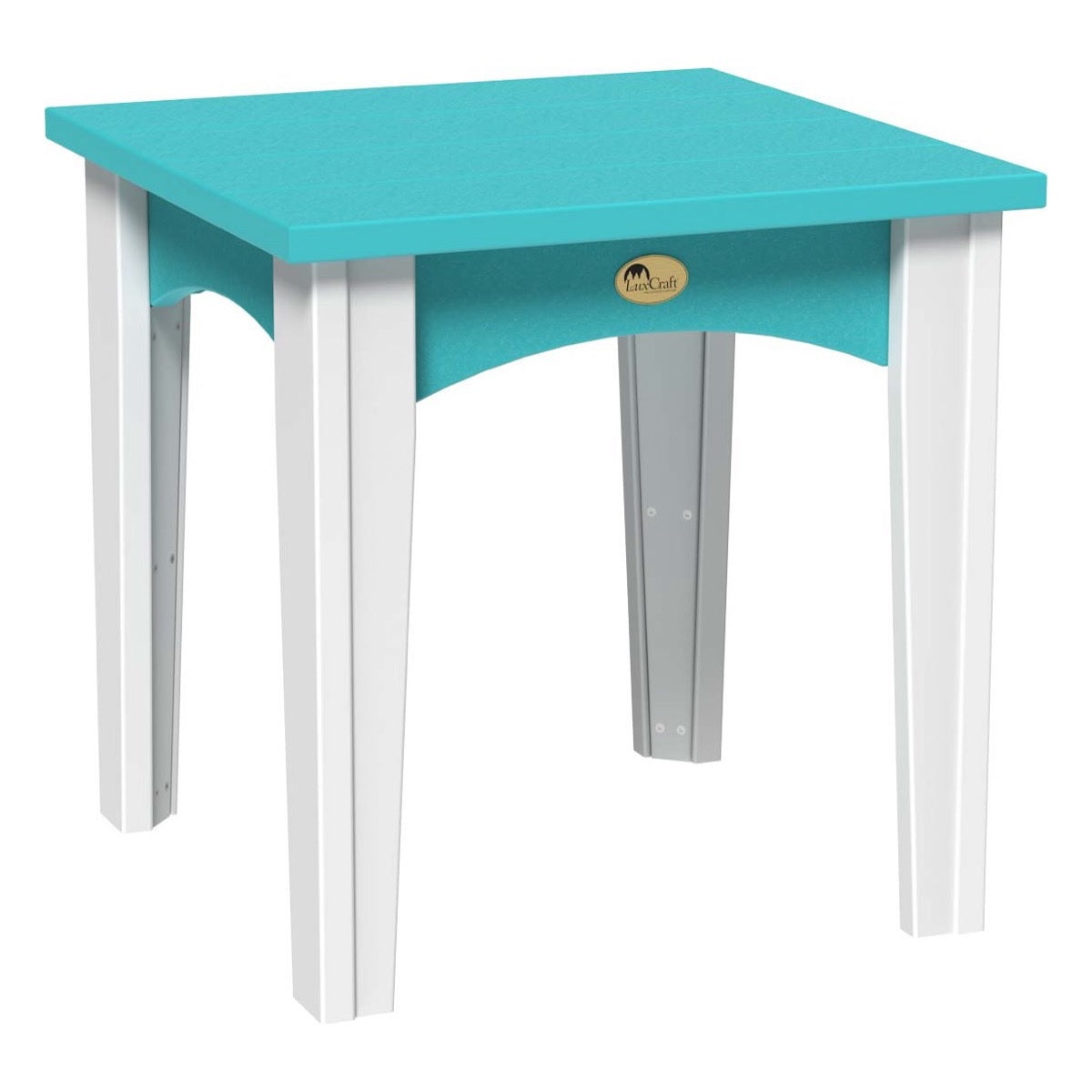 This is the Aruba Blue and White colored end table on a white background.