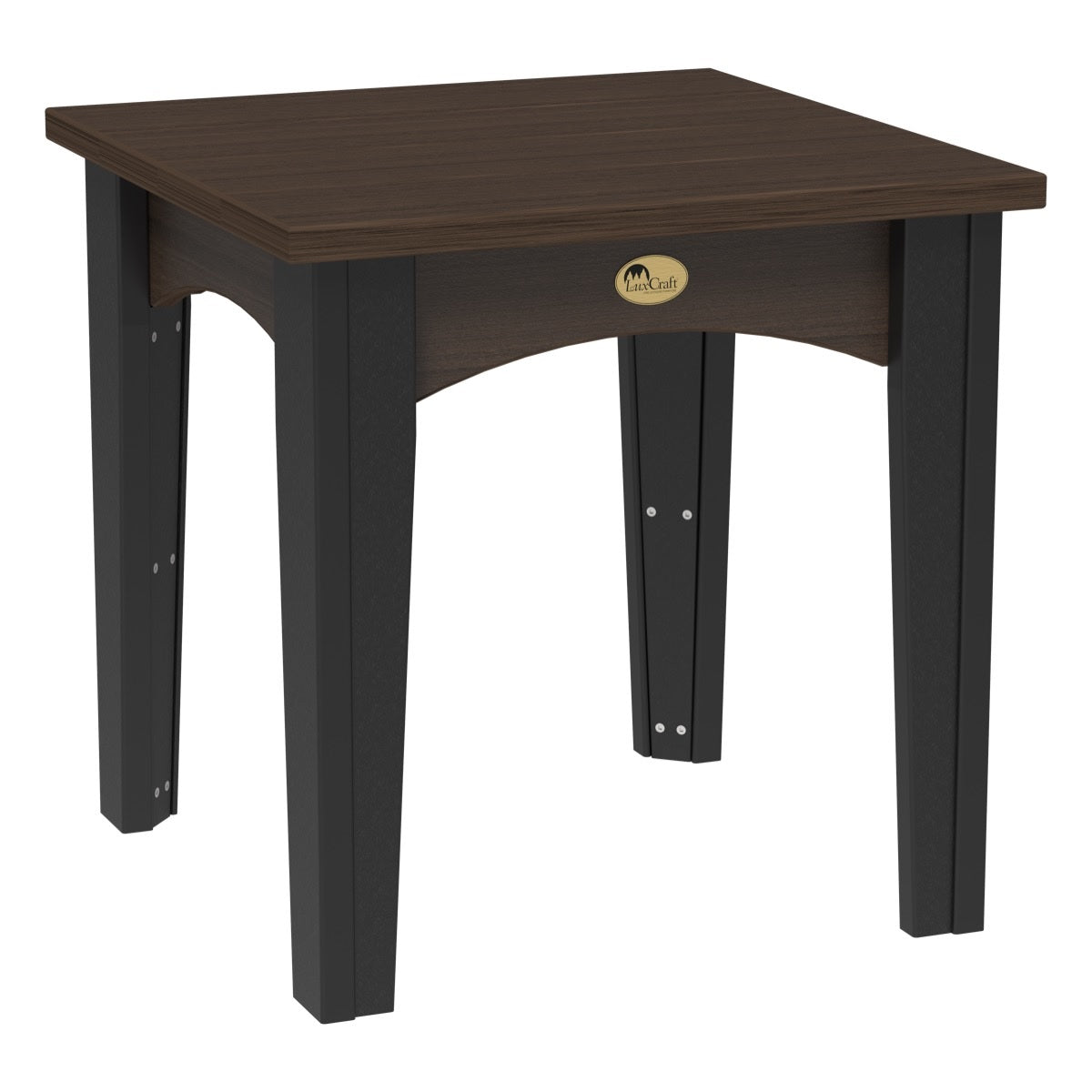 This is the Brazilian Walnut and Black colored end table on a white background.