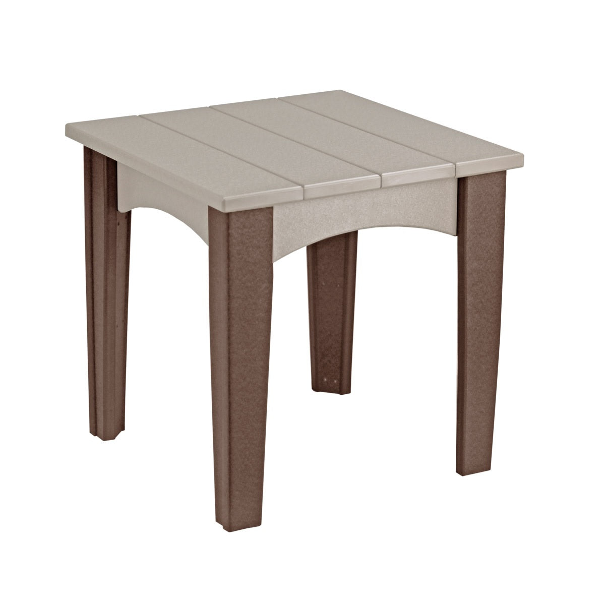 This is the Weatherwood and Chestnut Brown colored end table on a white background.