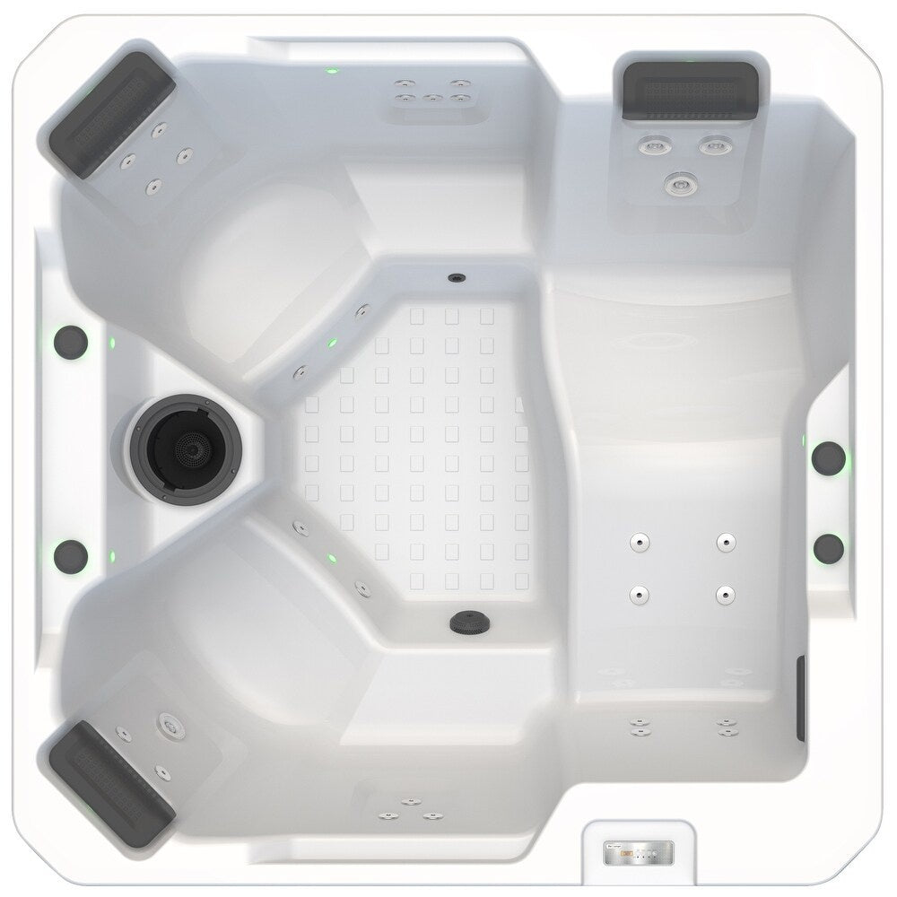 This image shows the Inspire hot tub from above.