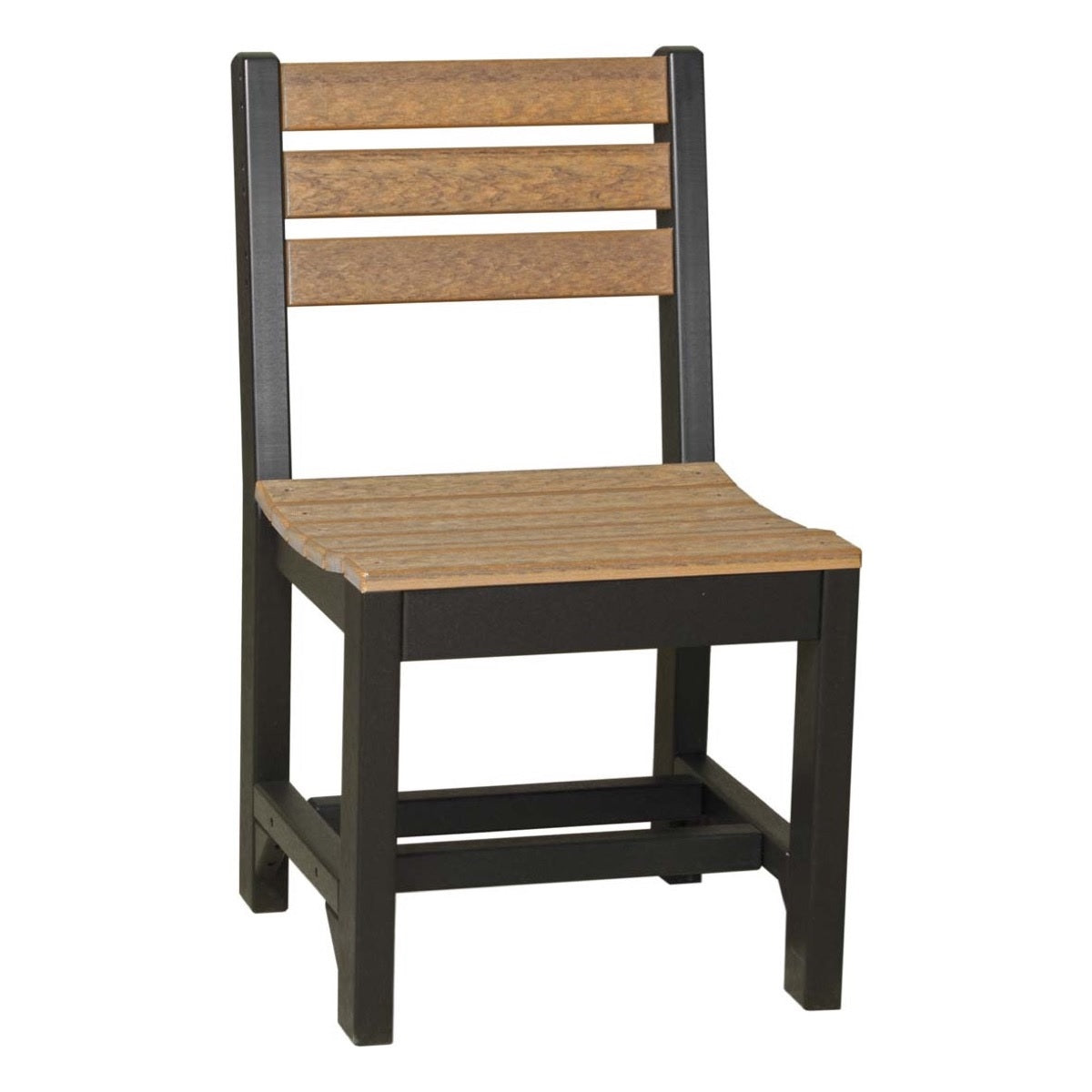 This is the Antique Mahogany and Black colored Island Side Chair from a white background.