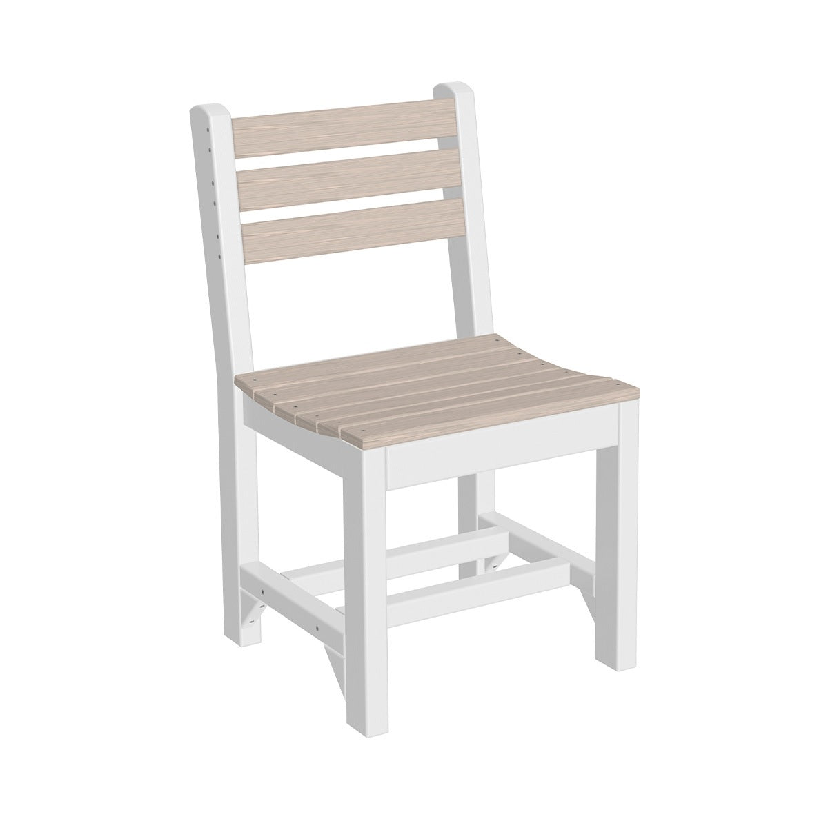This is the Birch and White colored Island Side Chair from a white background.