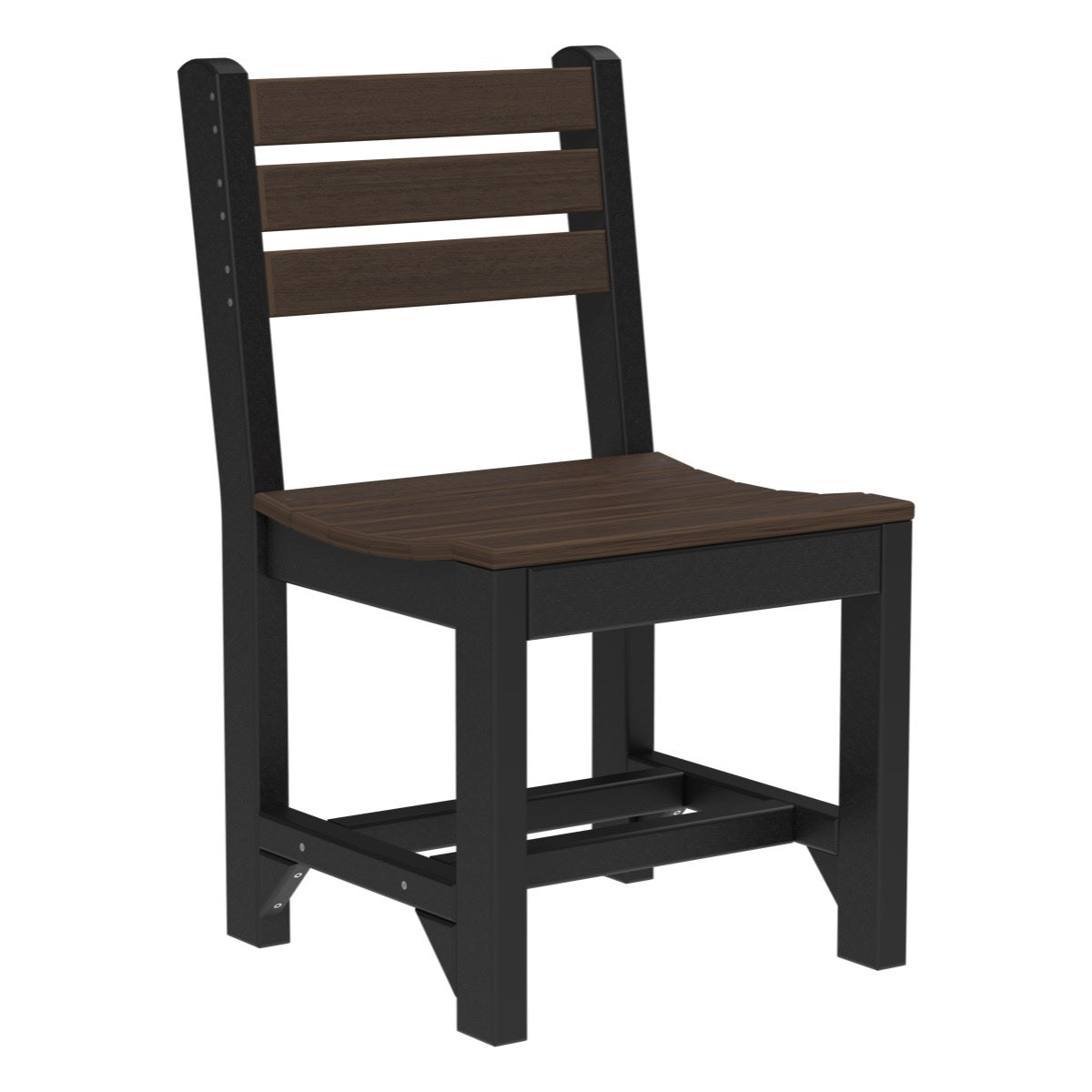 This is the Brazilian Walnut and Black colored Island Side Chair from a white background.