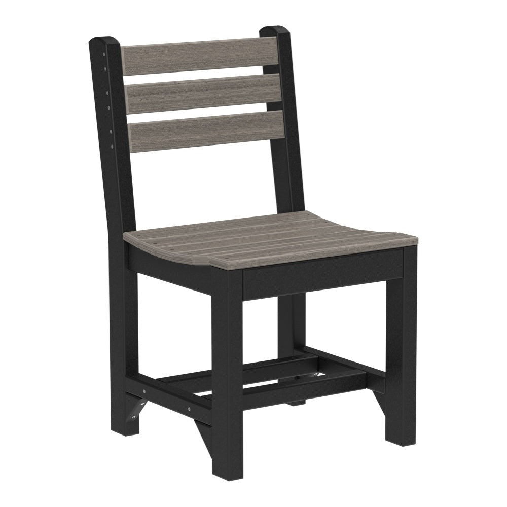 This is the Coastal Gray and Black colored Island Side Chair from a white background.