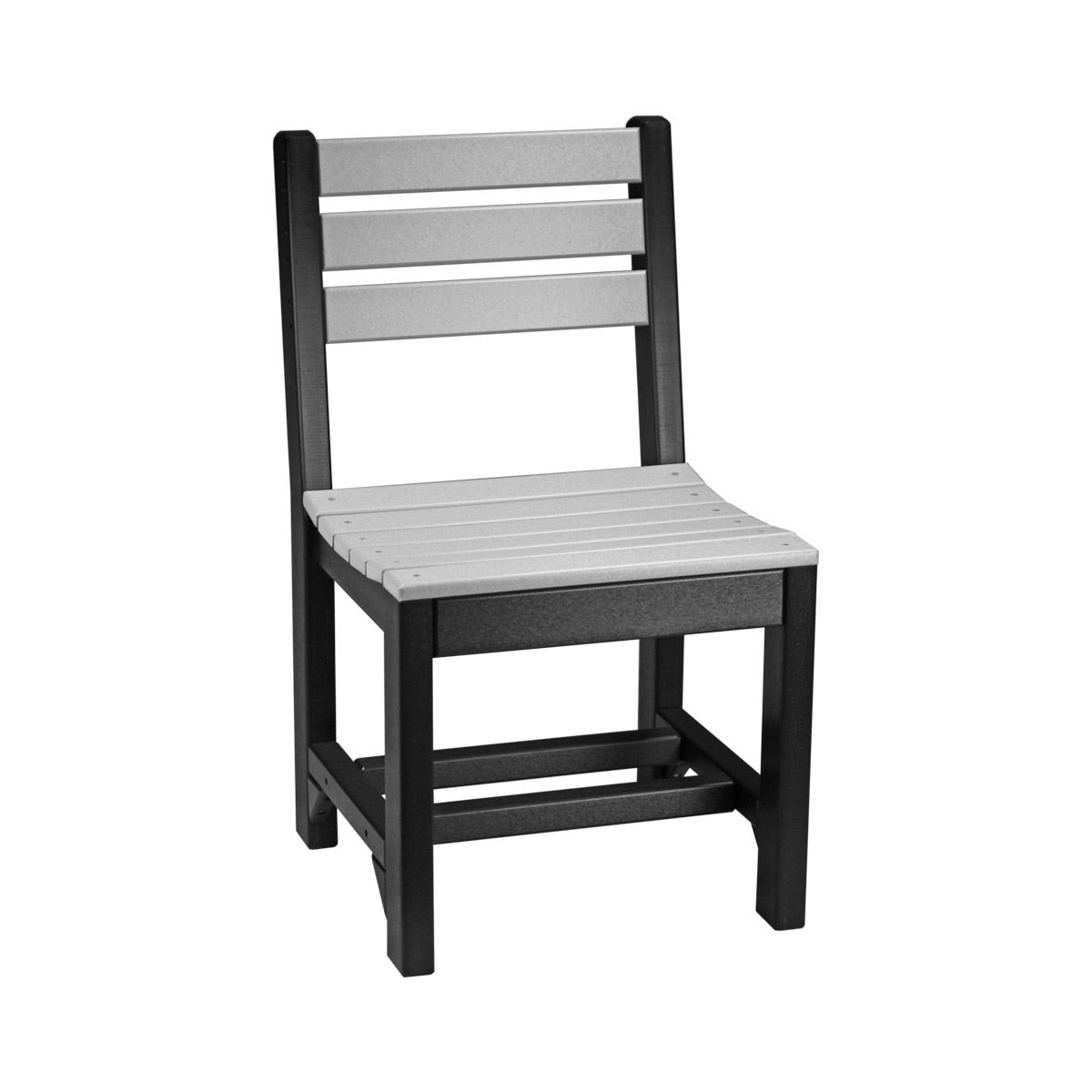 This is the Dove Gray and Black colored Island Side Chair from a white background.