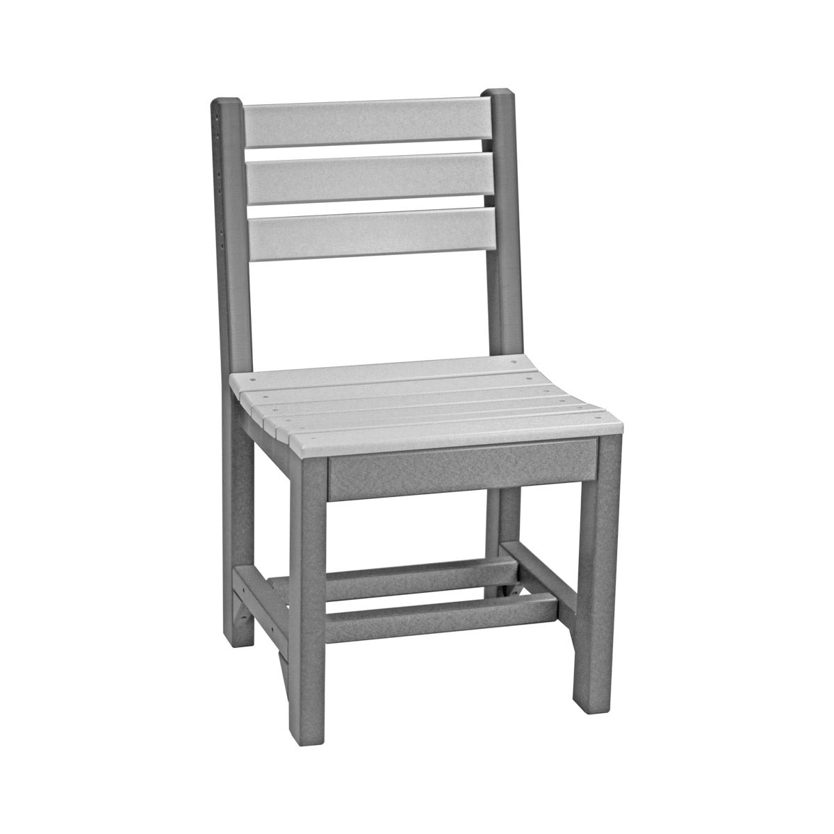 This is the Dove Gray and Slate colored Island Side Chair from a white background.