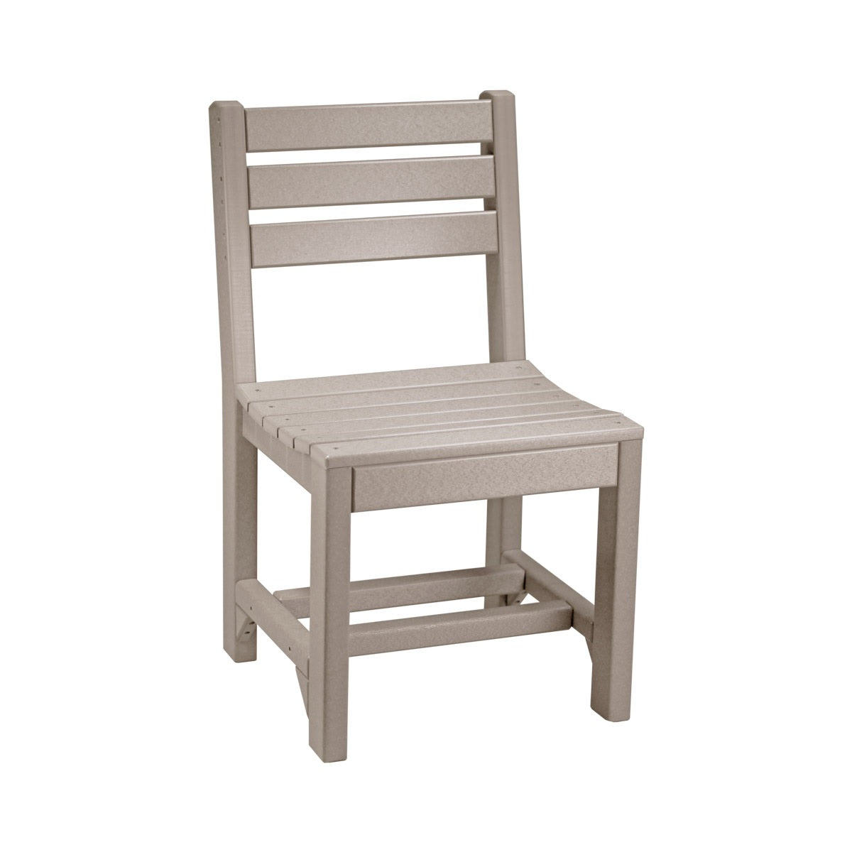 This is the Weatherwood colored Island Side Chair from a white background.