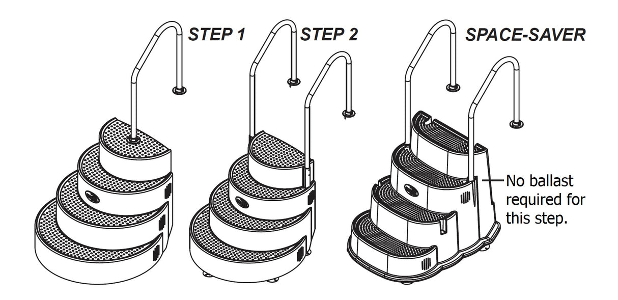 Aqua Blue SpaceSaver Above Ground Pool Steps