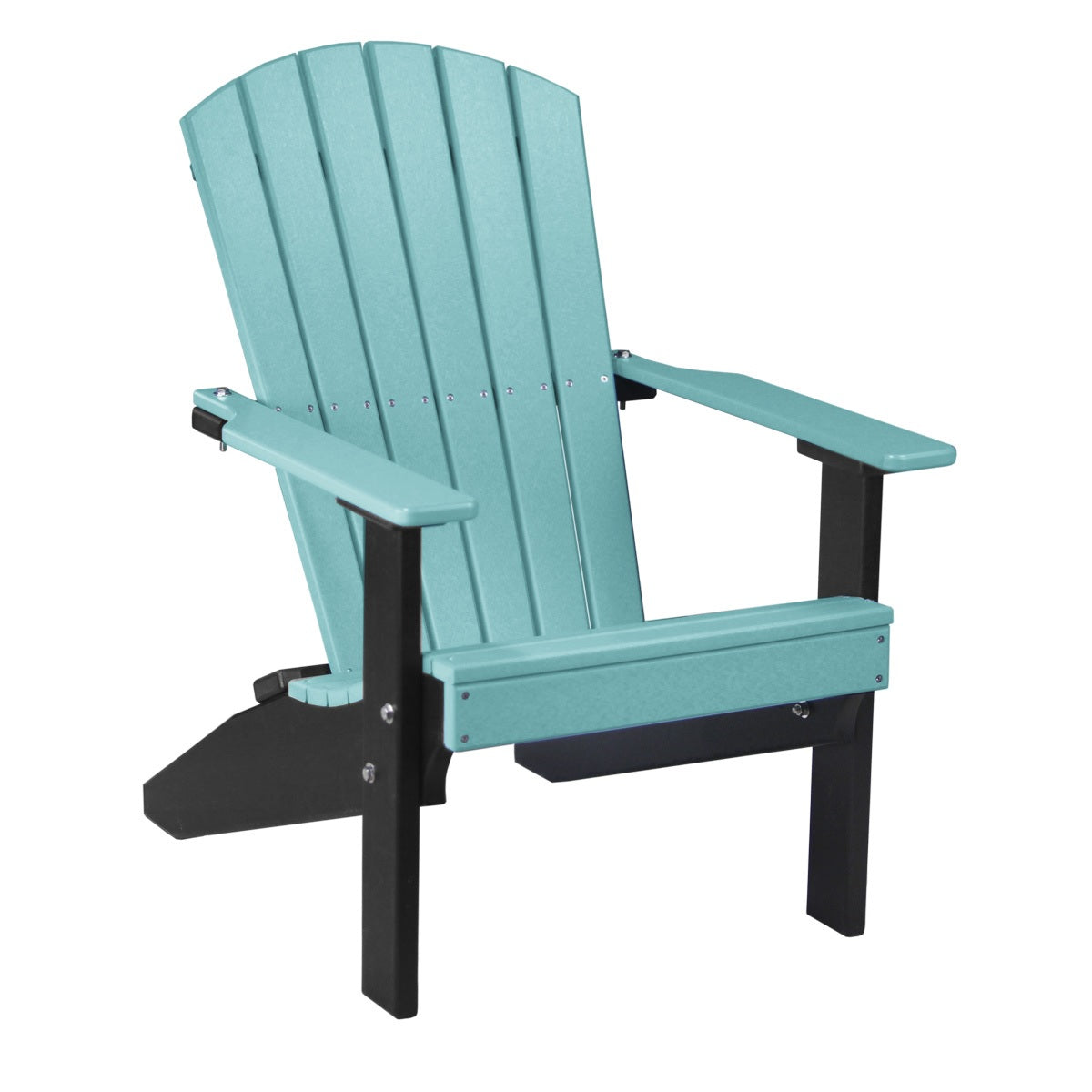 This is the Aruba Blue and Black colored Lakeside Adirondack Chair on a white background.
