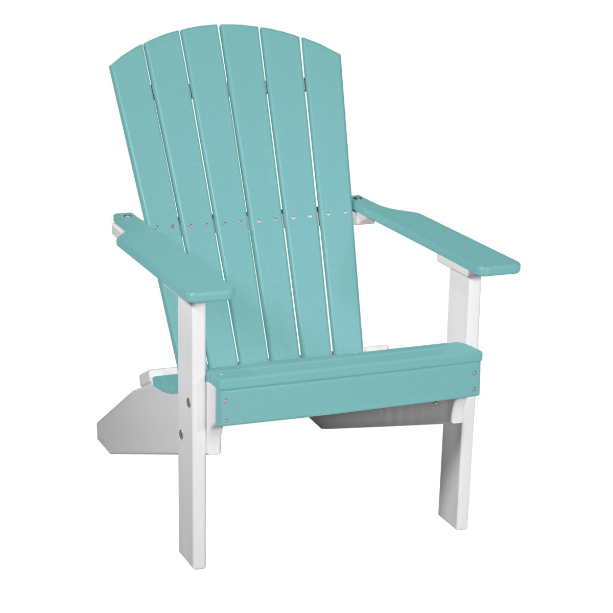 This is the Aruba Blue and White colored Lakeside Adirondack Chair on a white background.