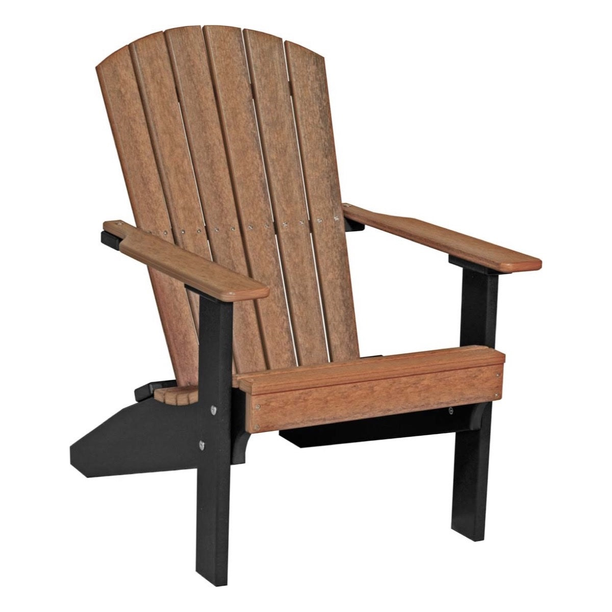 This is the Antique Mahogany and Black colored Lakeside Adirondack Chair on a white background.