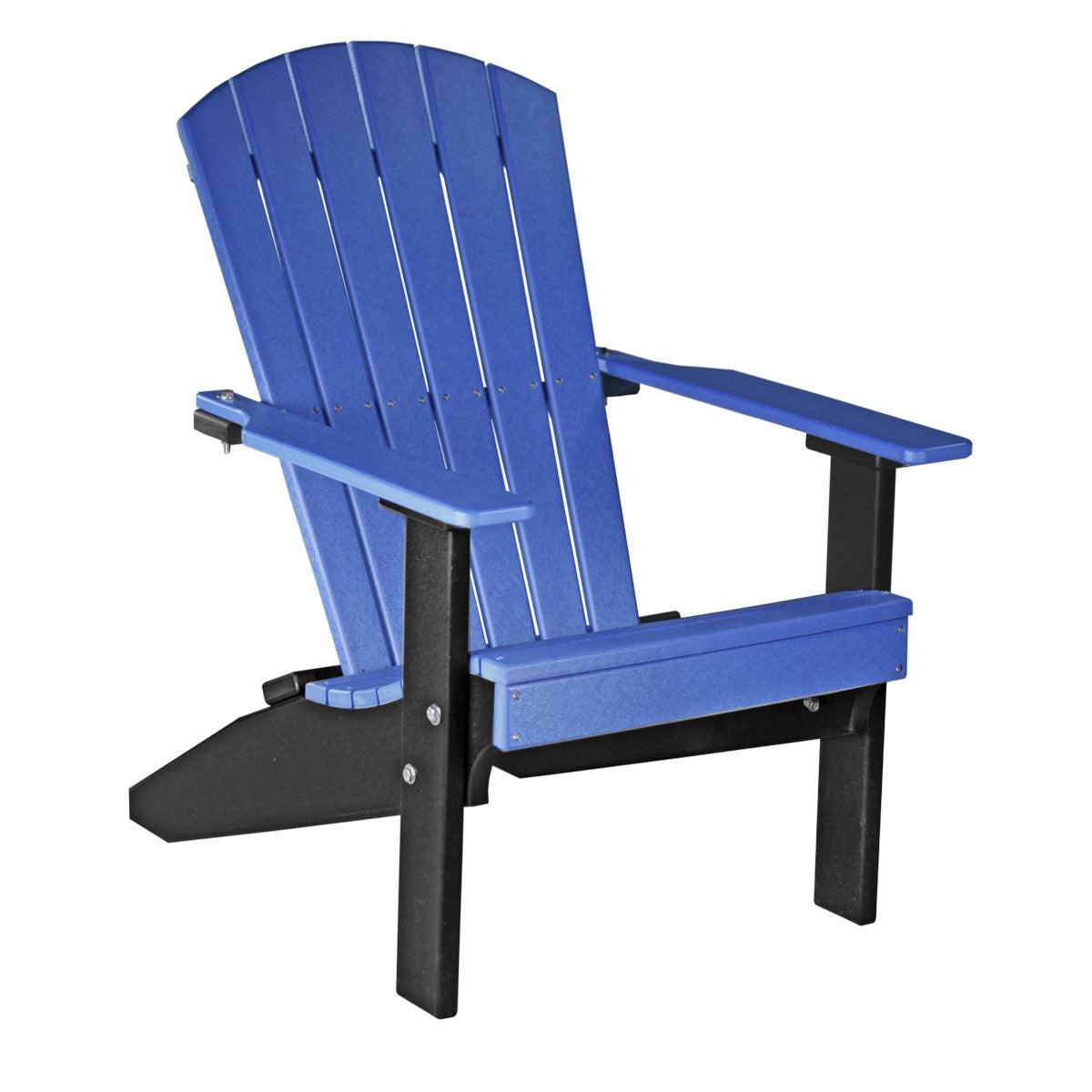 This is the Blue and Black colored Lakeside Adirondack Chair on a white background.