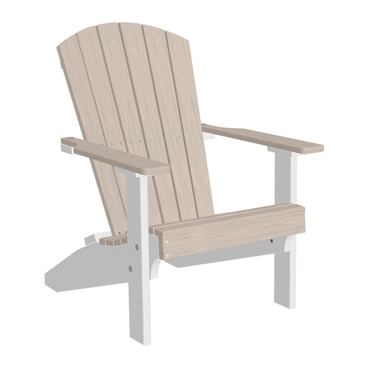 This is the Birch and White colored Lakeside Adirondack Chair on a white background.