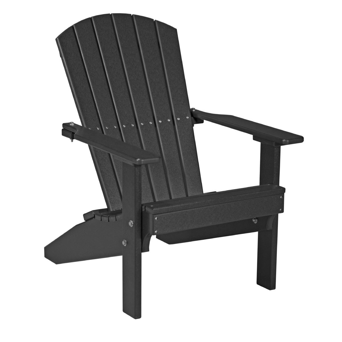 This is the Black colored Lakeside Adirondack Chair on a white background.
