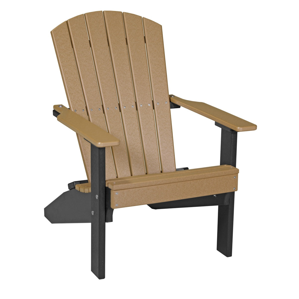 This is the Cedar and Black colored Lakeside Adirondack Chair on a white background.