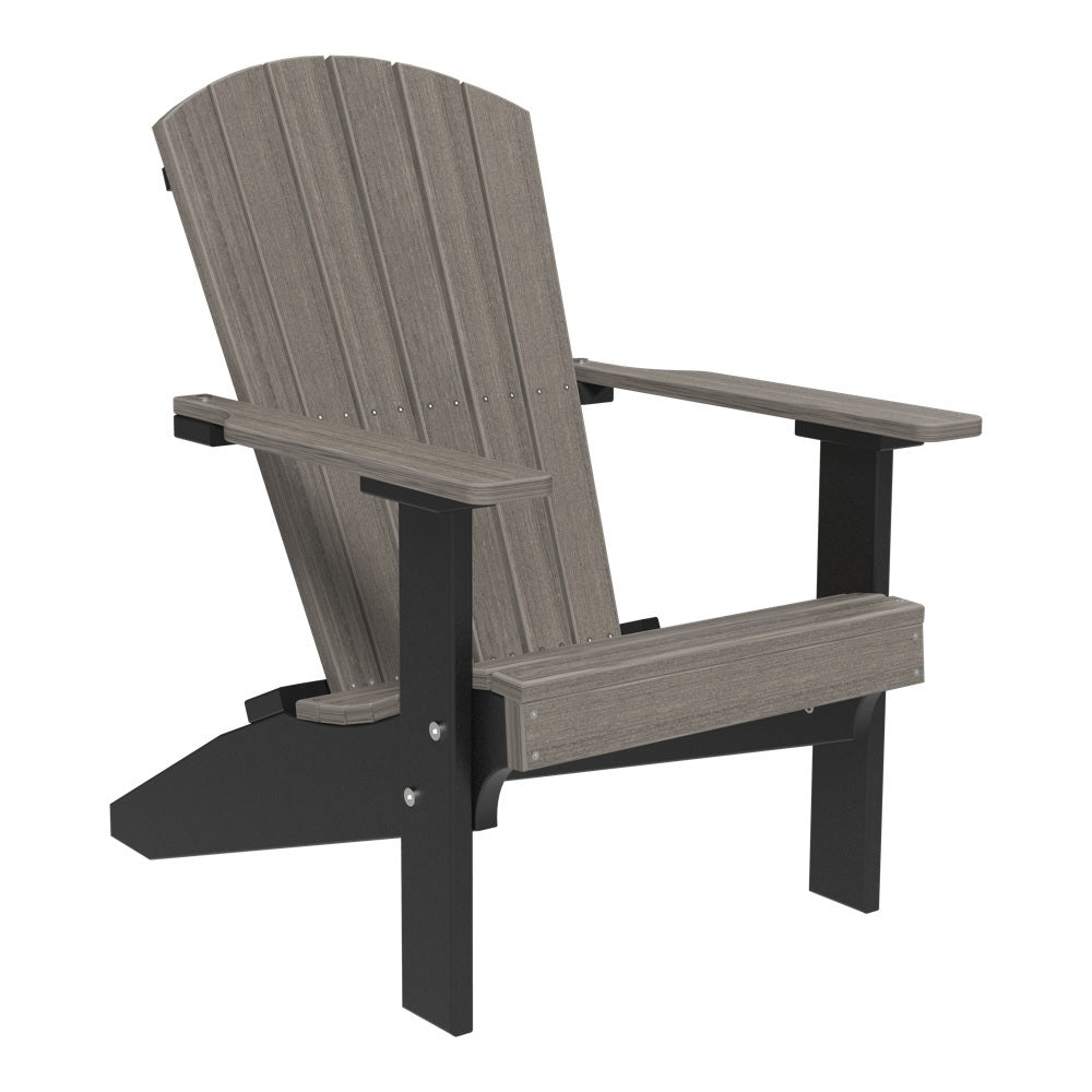 This is the Coastal Gray and Black colored Lakeside Adirondack Chair on a white background.