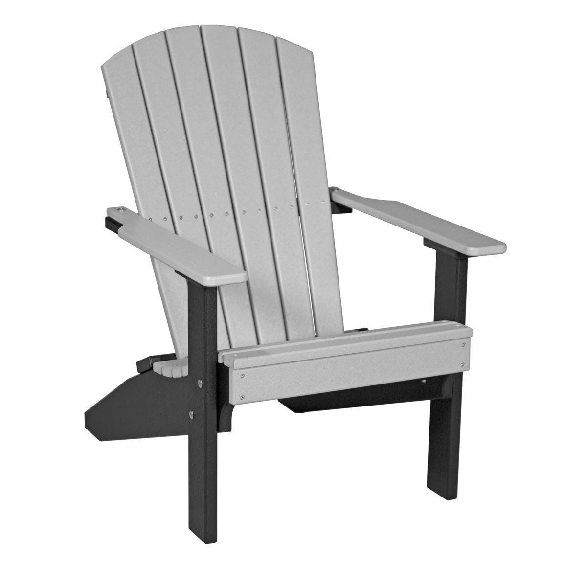 This is the Dove Gray and Black colored Lakeside Adirondack Chair on a white background.