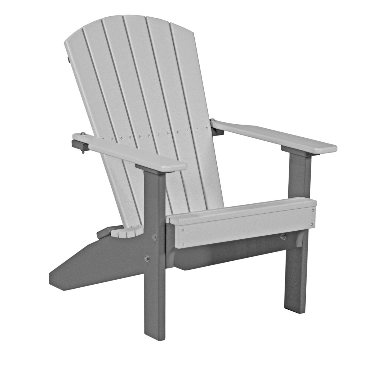 This is the Dove Gray and Slate colored Lakeside Adirondack Chair on a white background.