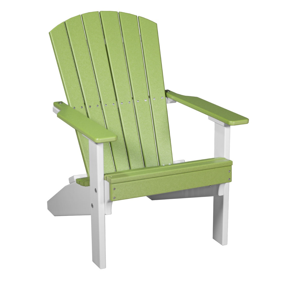 This is the Lime Green and White colored Lakeside Adirondack Chair on a white background.