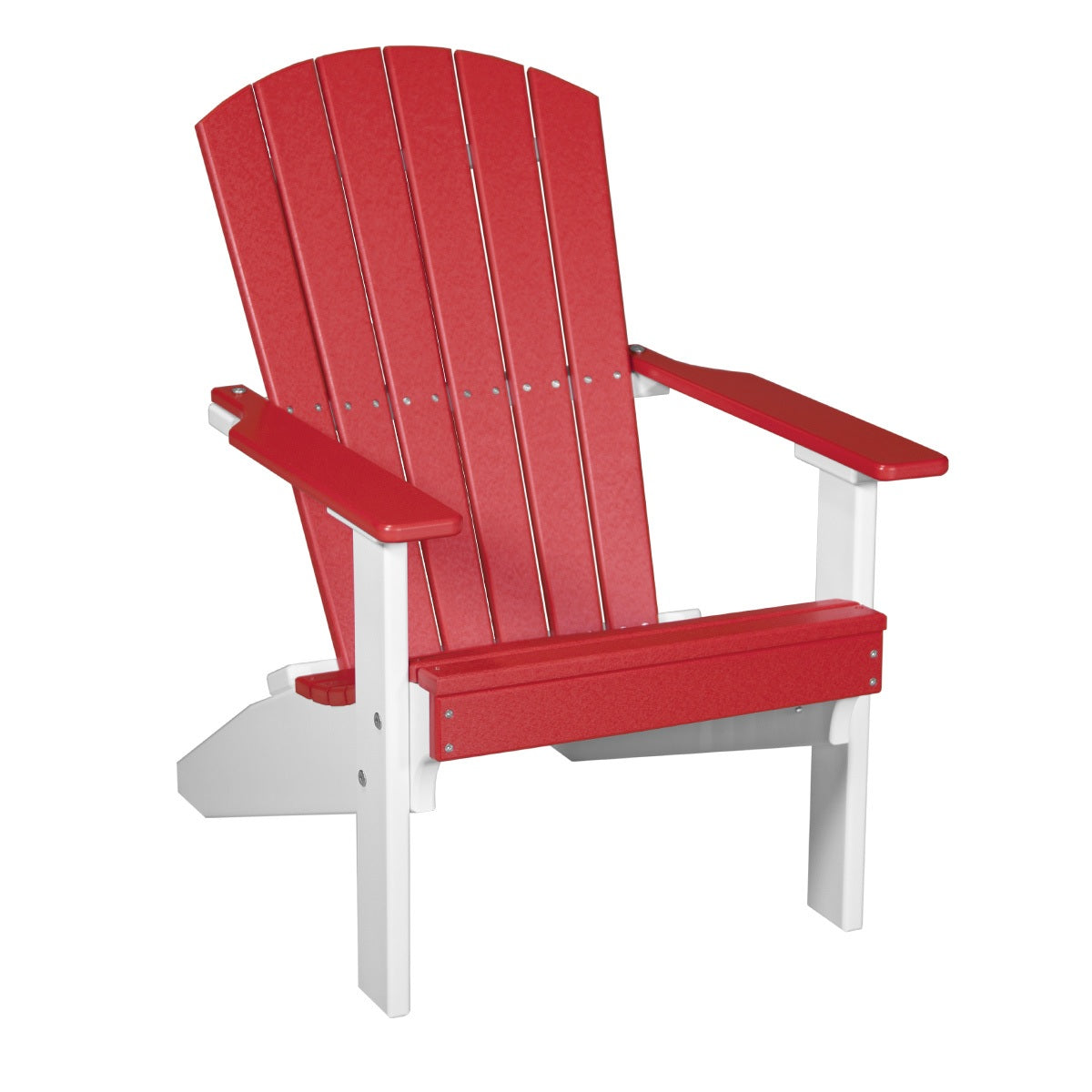 This is the Red and White colored Lakeside Adirondack Chair on a white background.